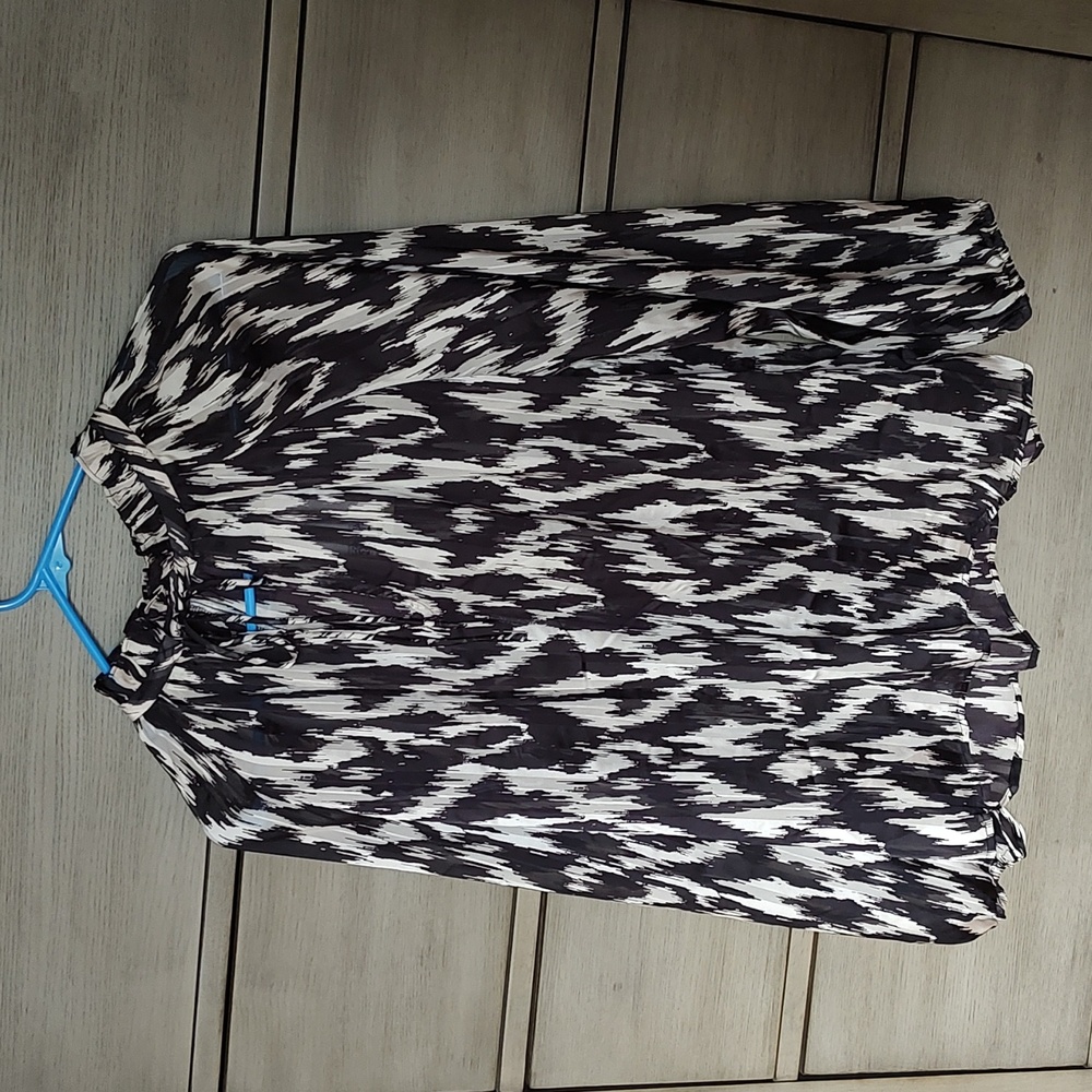 Black and White Blouse